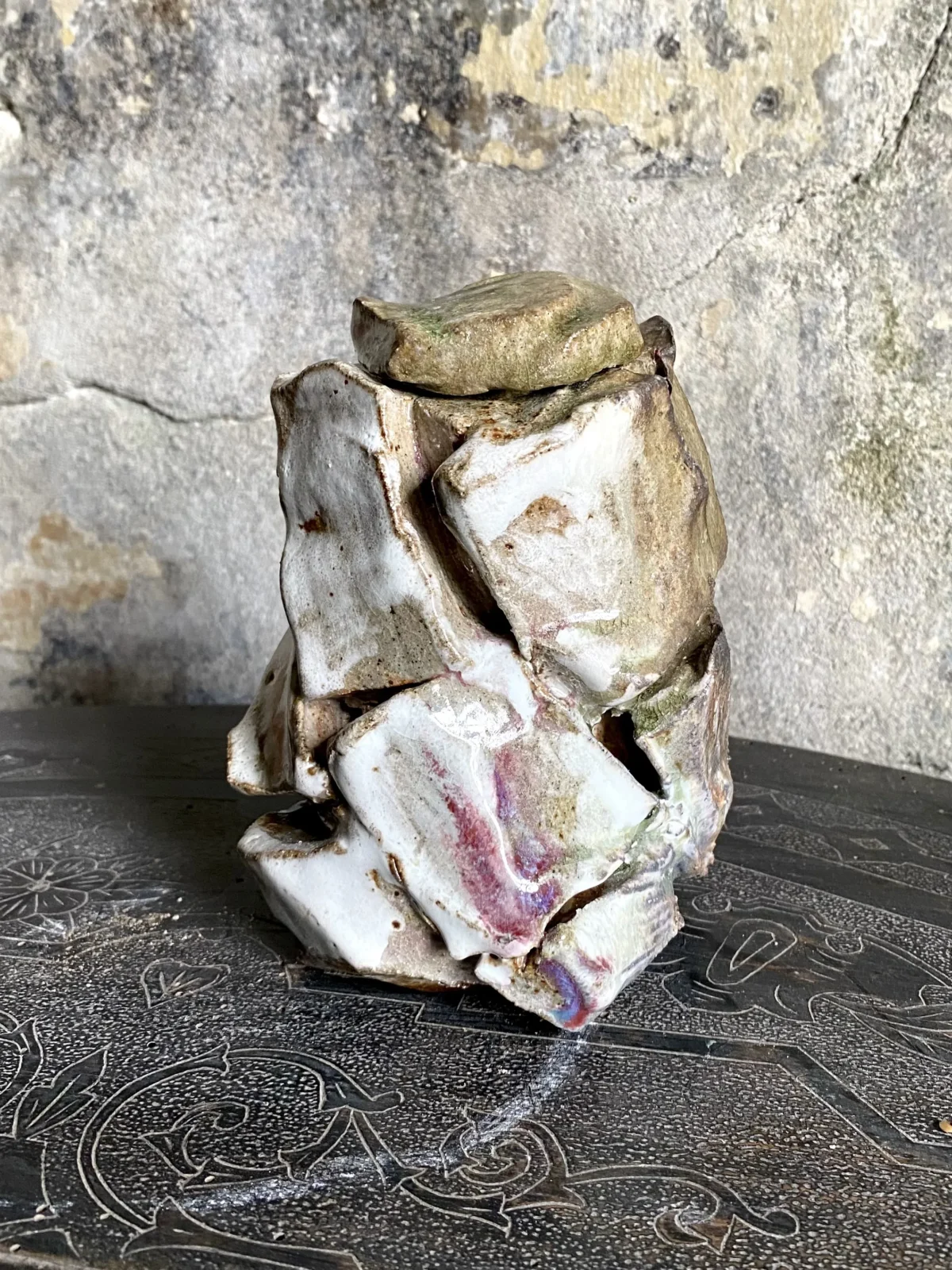 Sculptural Lidded Vessel 'on The Rocks' #3 — 2