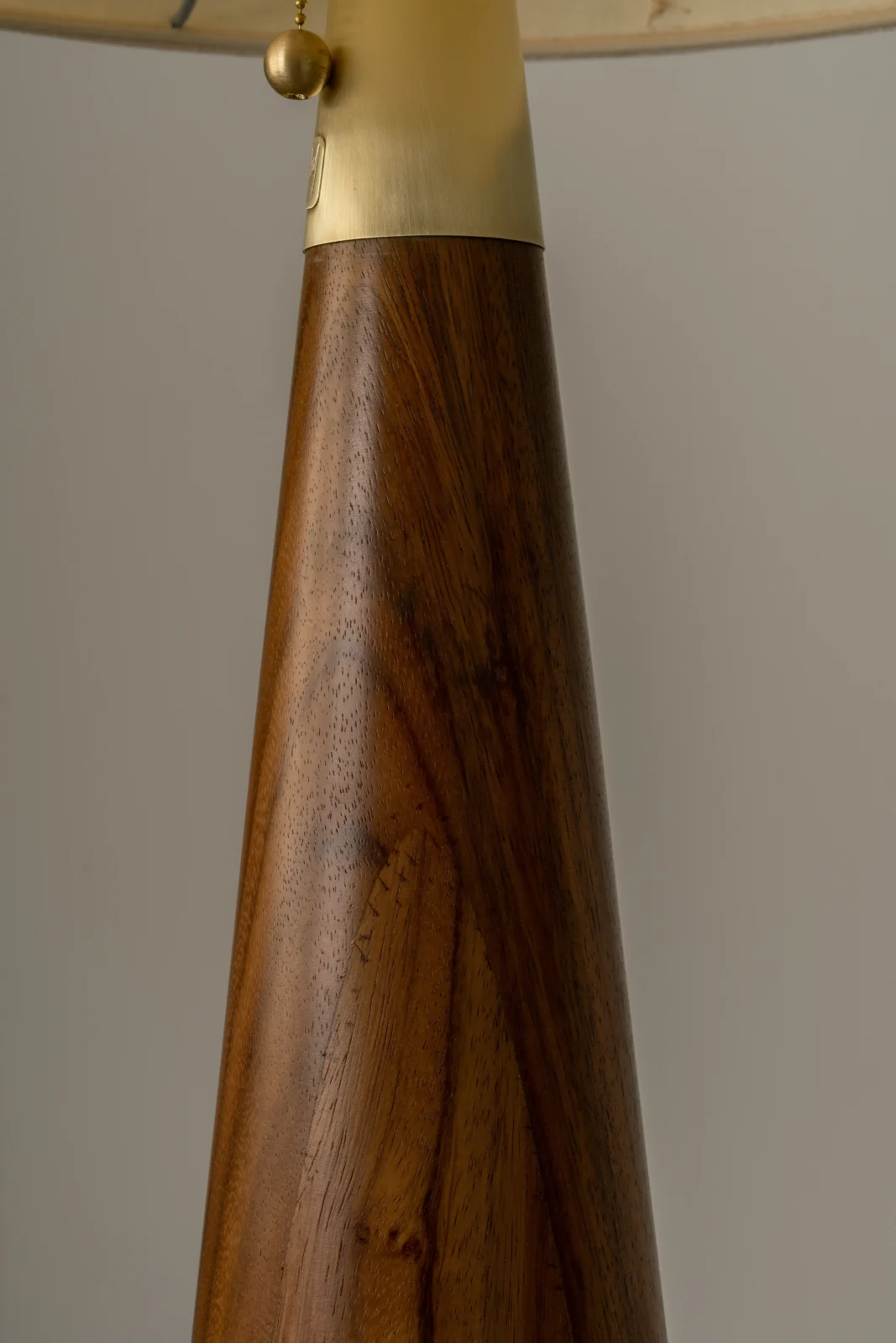 Galaxy Table Lamp in Parota Wood and Brass — 3