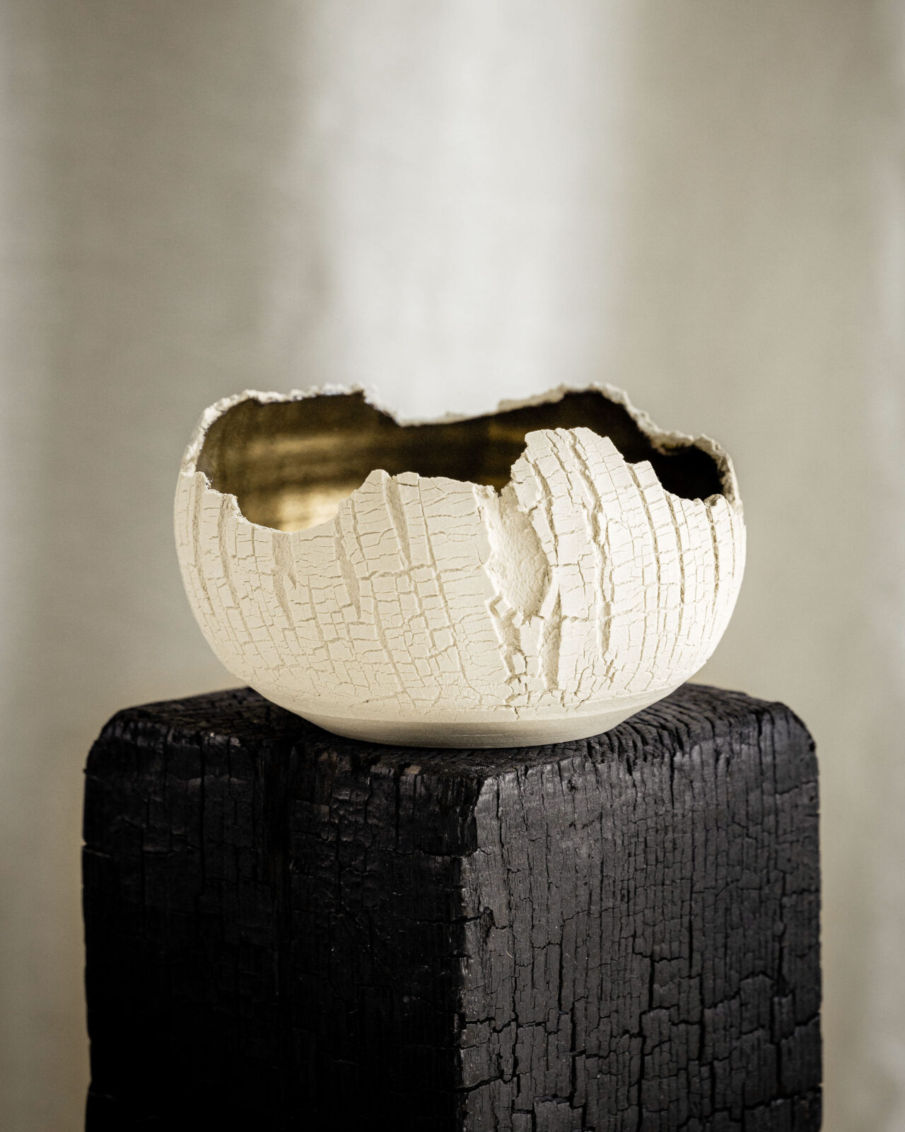 Distressed Ivory Ikebana Vessel No.5 — 1