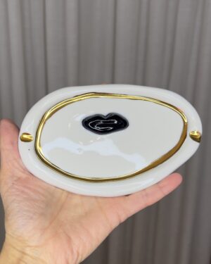 White Porcelain Lips Post Modern Inspired Ashtray