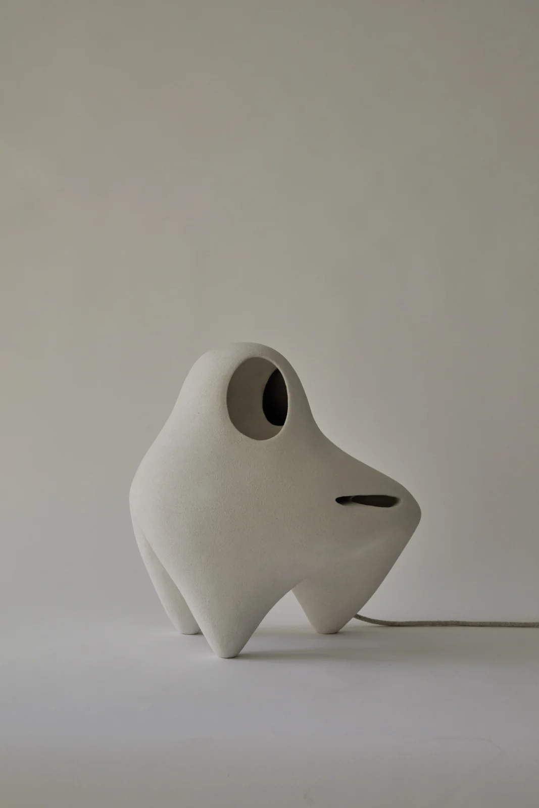 Nomad II:03 Table Lamp in White Stoneware — 2