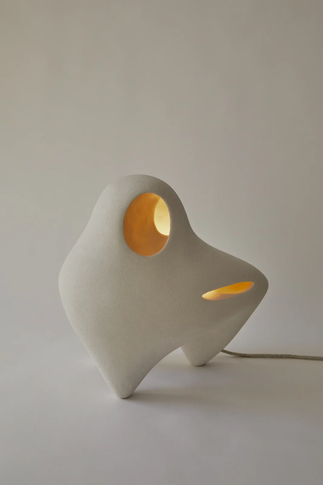 Nomad II:03 Table Lamp in White Stoneware — 3
