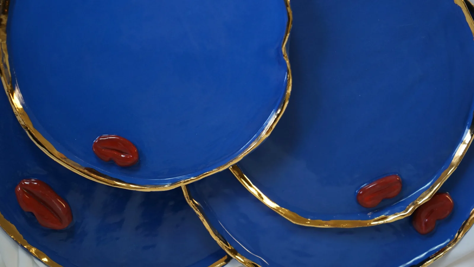 Lips Plates - Blue Porcelain — 8