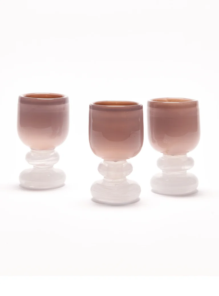 Hand-blown Pink Glass Goblet — 2