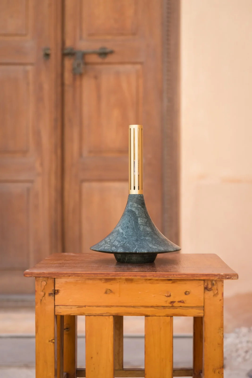 Dervish Table Lamp in Marble and Brass — 8