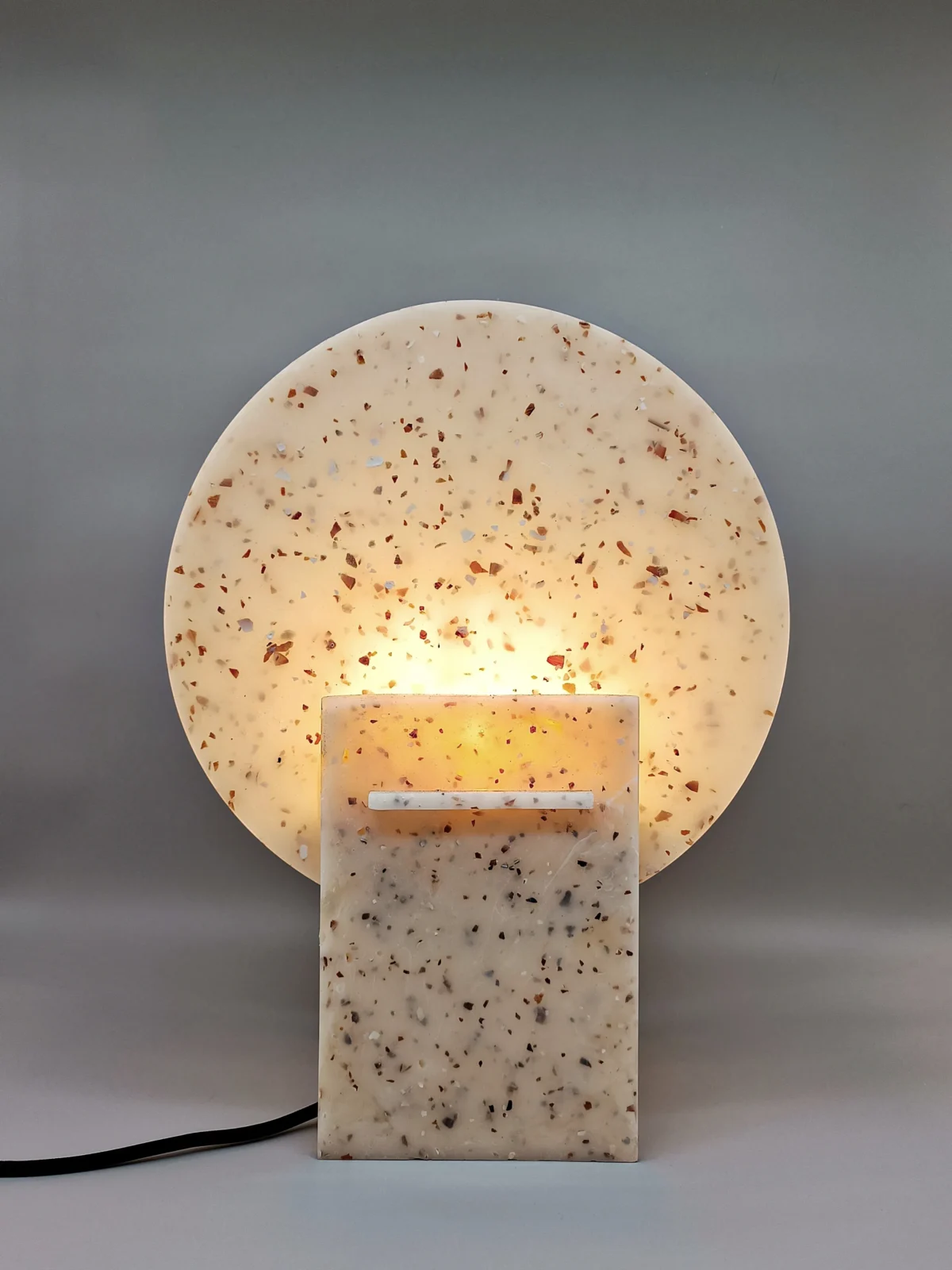 Monadre organic table lamp in mother-of-pearl, Arts and Crafts in spirit