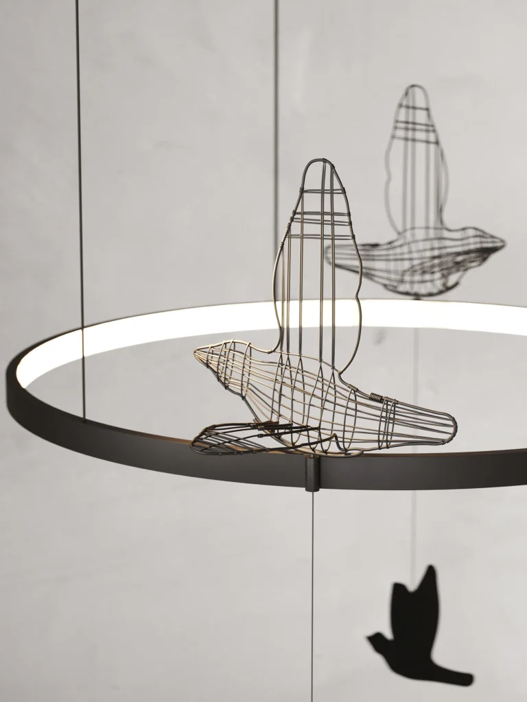 Flight Shadows Circular Pendant Lamp in Steel — 6