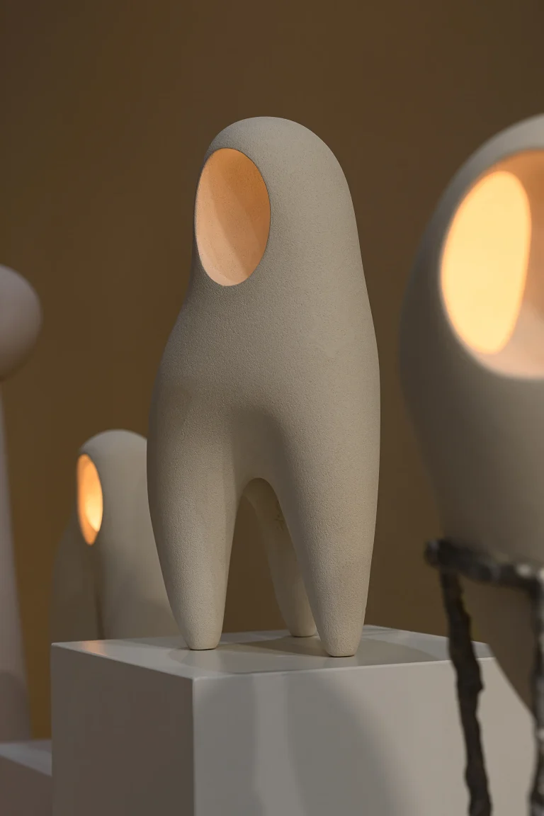 Nomad II:08 Table Lamp in White Stoneware — 3