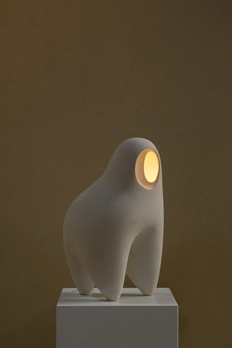 Nomad II:08 Table Lamp in White Stoneware — 6