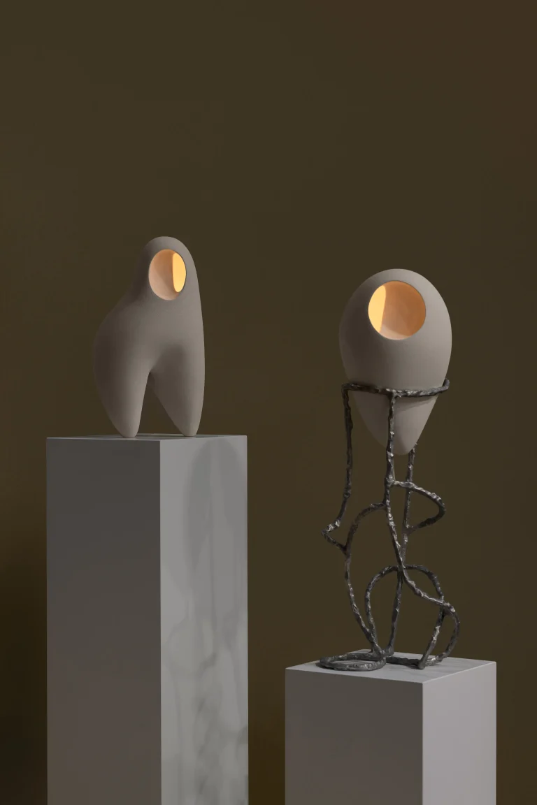 Nomad II:08 Table Lamp in White Stoneware — 8