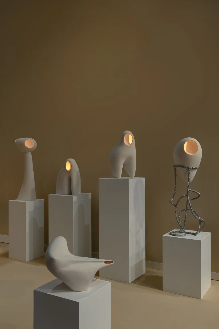 Nomad II:08 Table Lamp in White Stoneware — 9