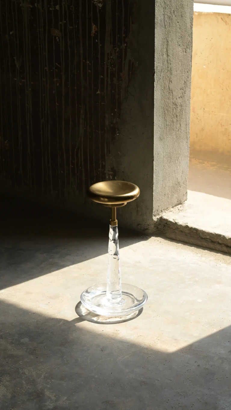Tap Table Lamp in Brass and Acrylic — 12