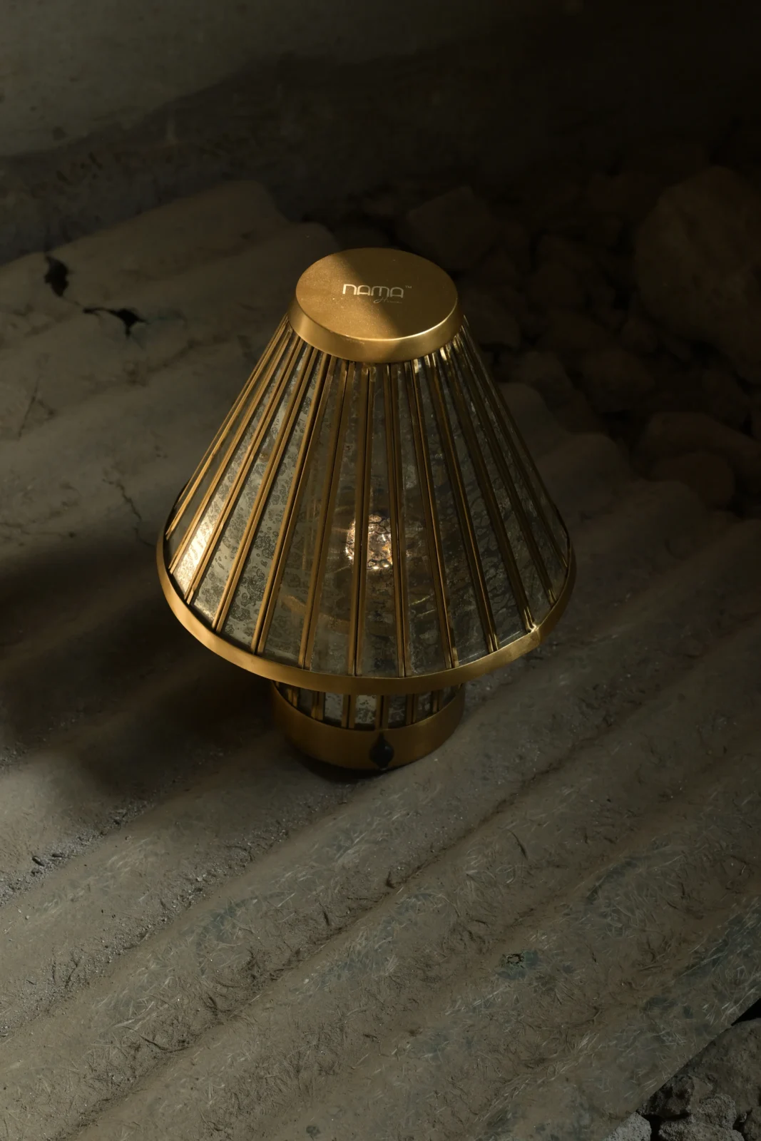 Fossil Table Lamp In Stainless Steel — 6