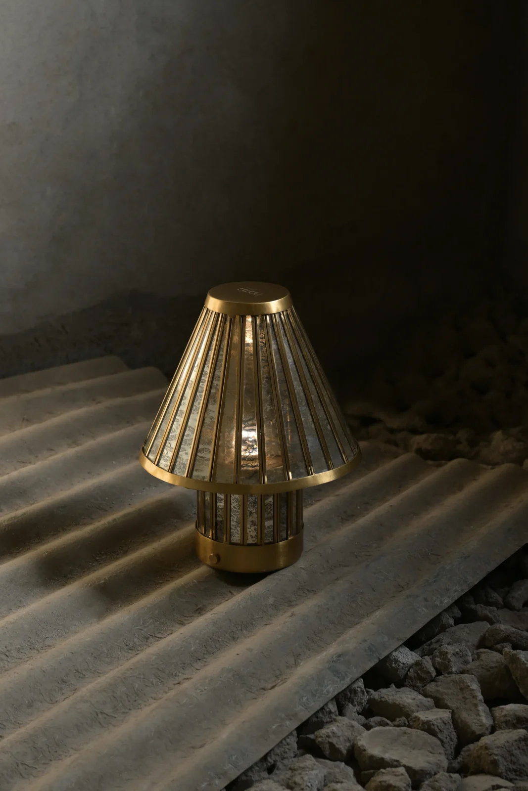 Fossil Table Lamp In Stainless Steel — 11