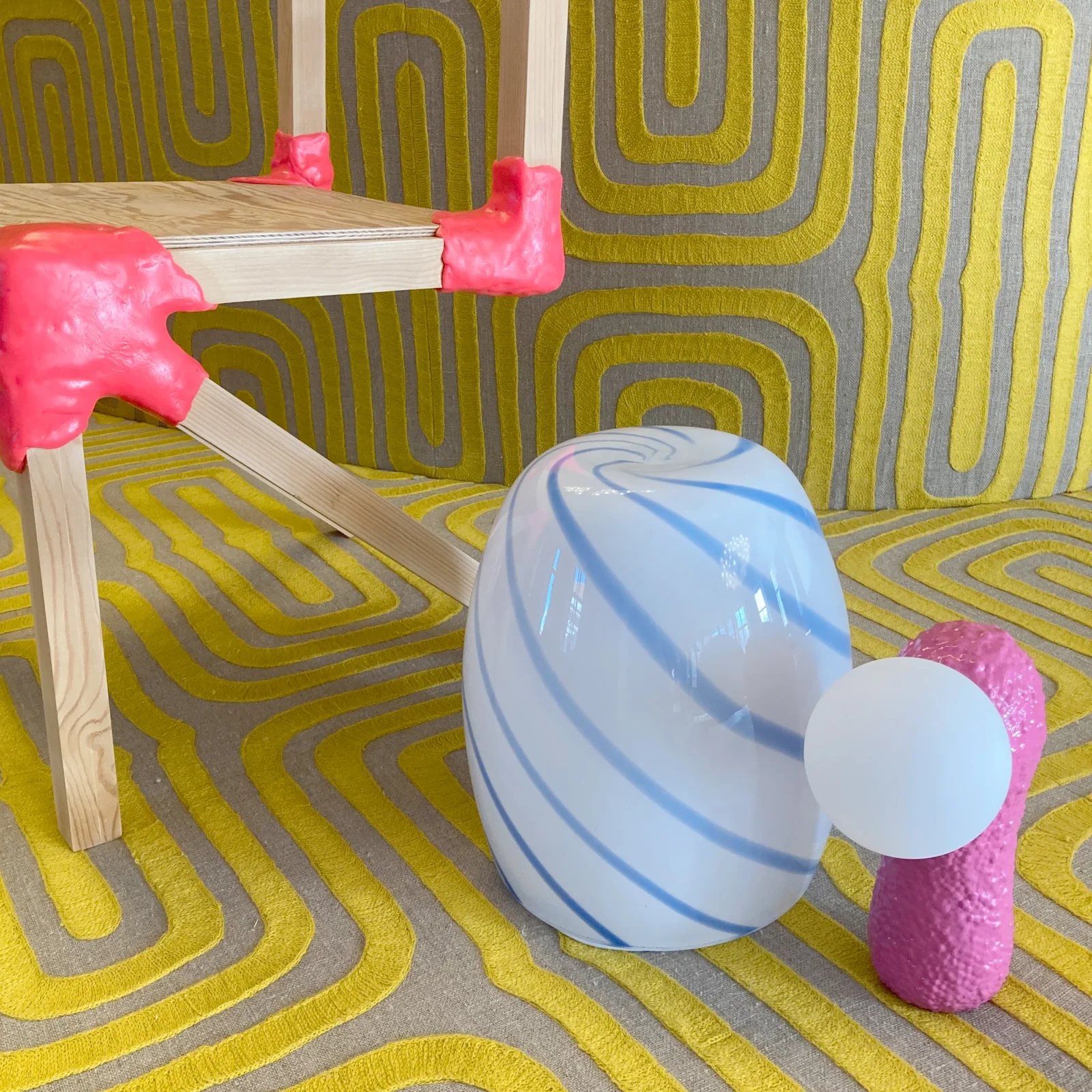 Yellow Candy Glass Blown Sidetable (real) — 9