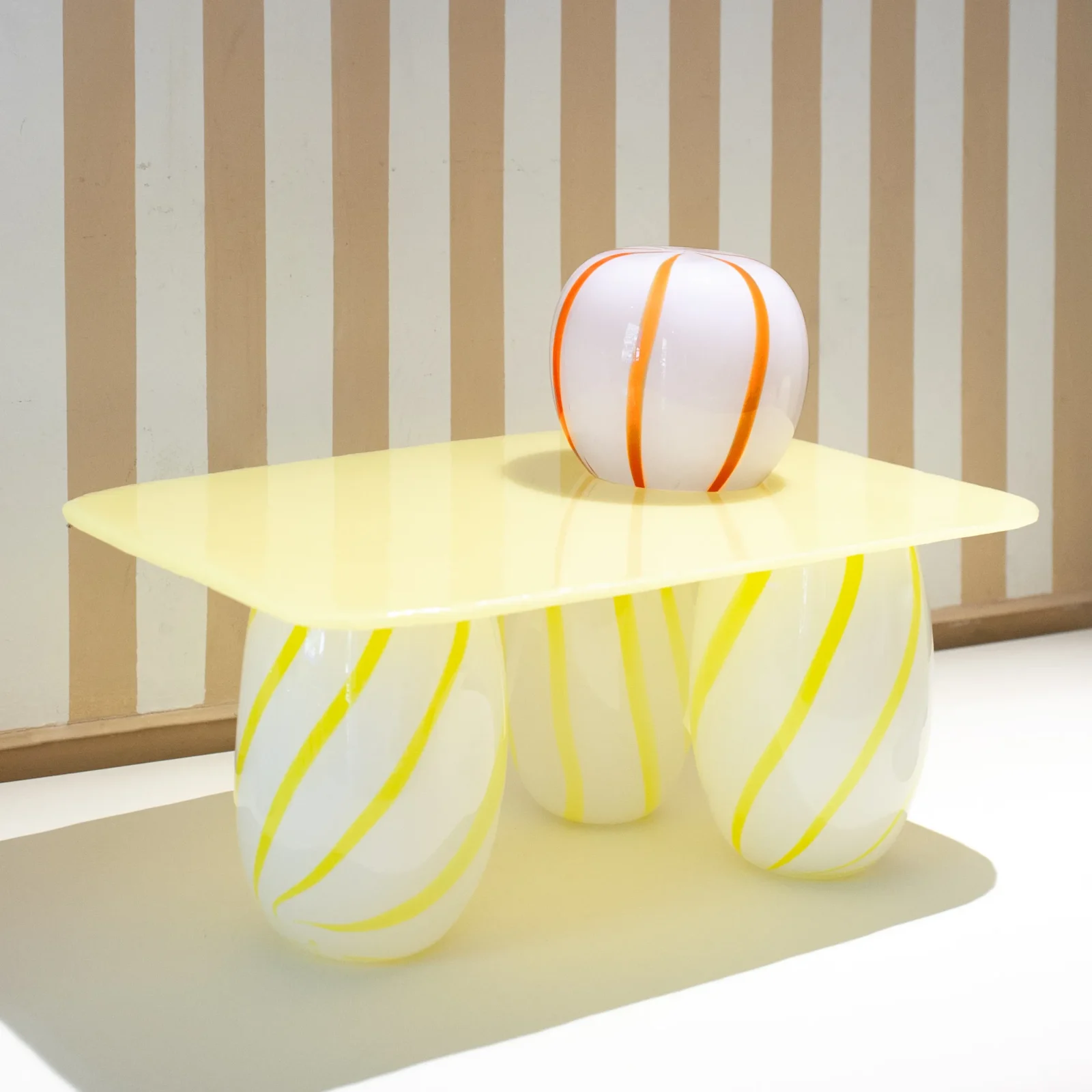 Yellow Candy Glass Blown Sidetable (real) — 11