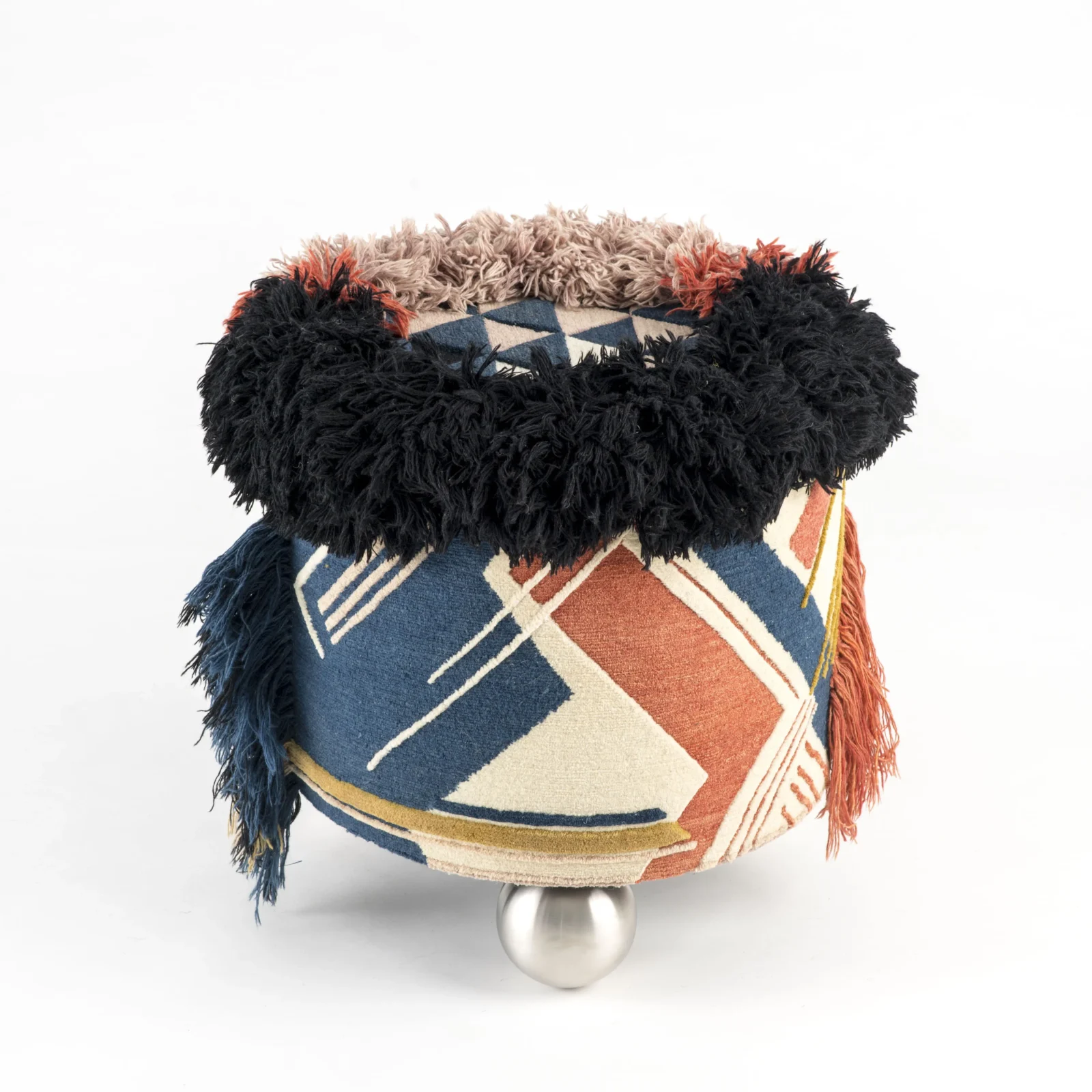Tilda Pouf - Tibetan Wool / Wooden Base — 4