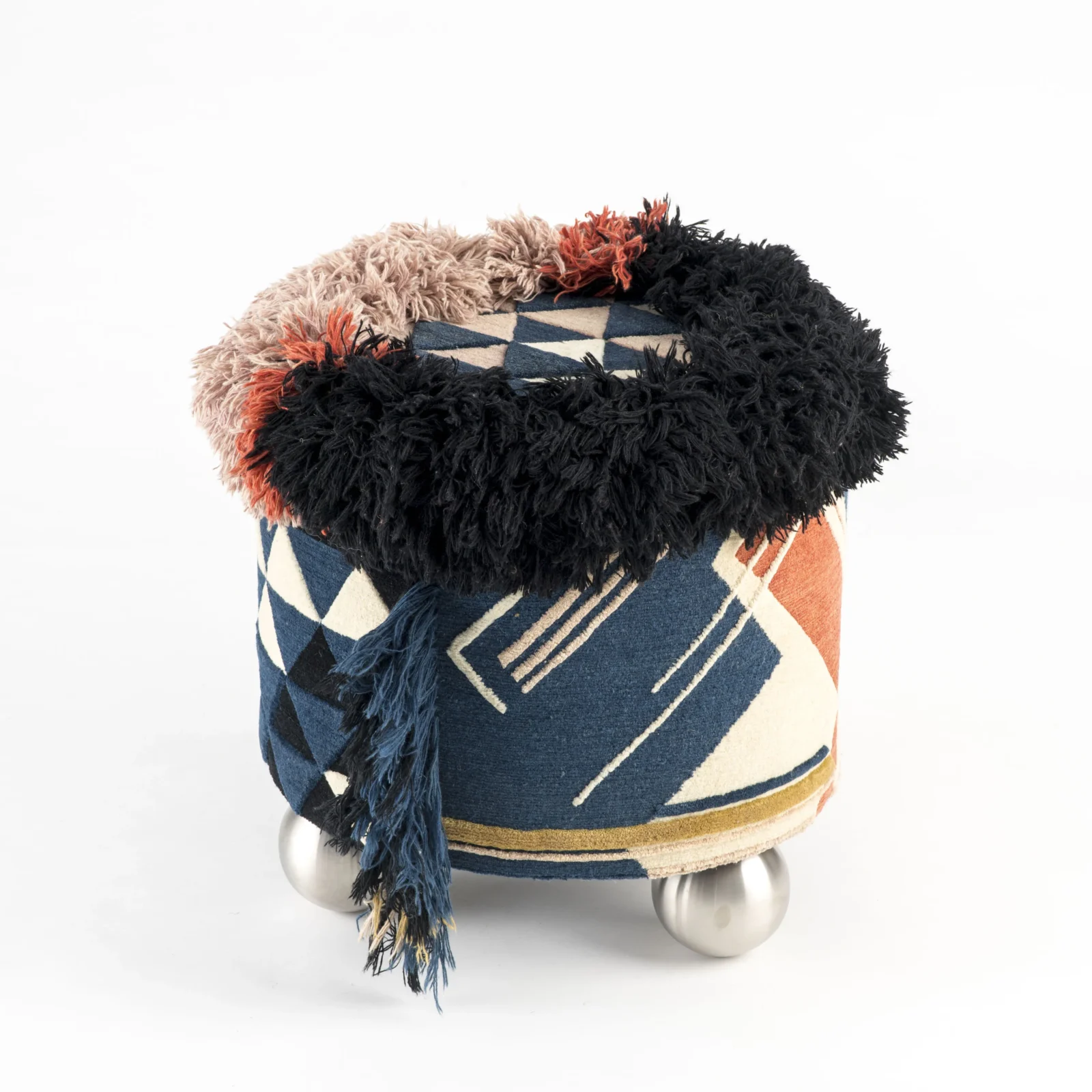 Tilda Pouf - Tibetan Wool / Wooden Base — 5
