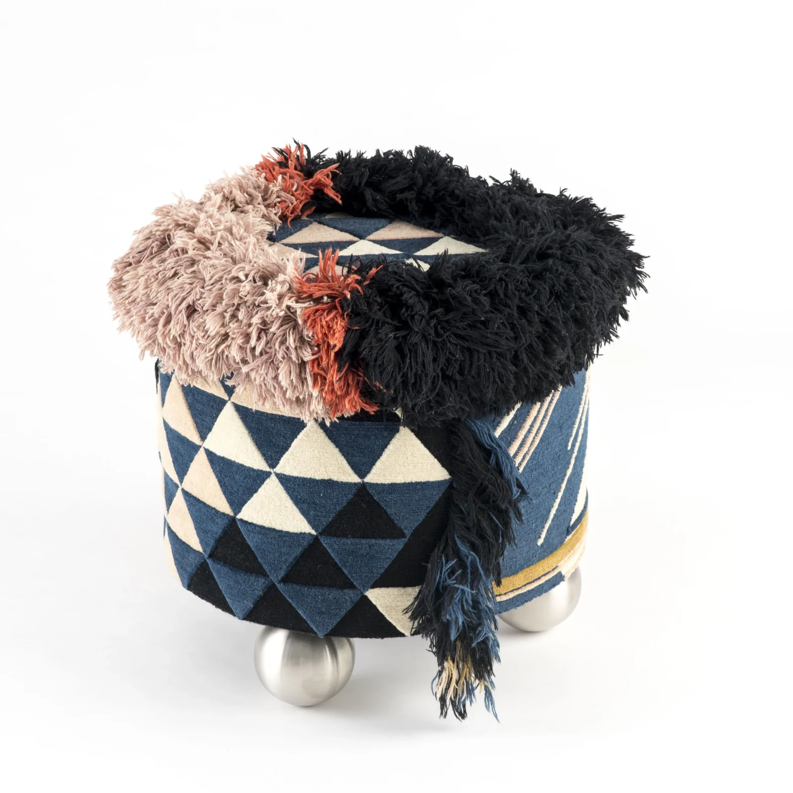 Tilda Pouf - Tibetan Wool / Wooden Base — 6