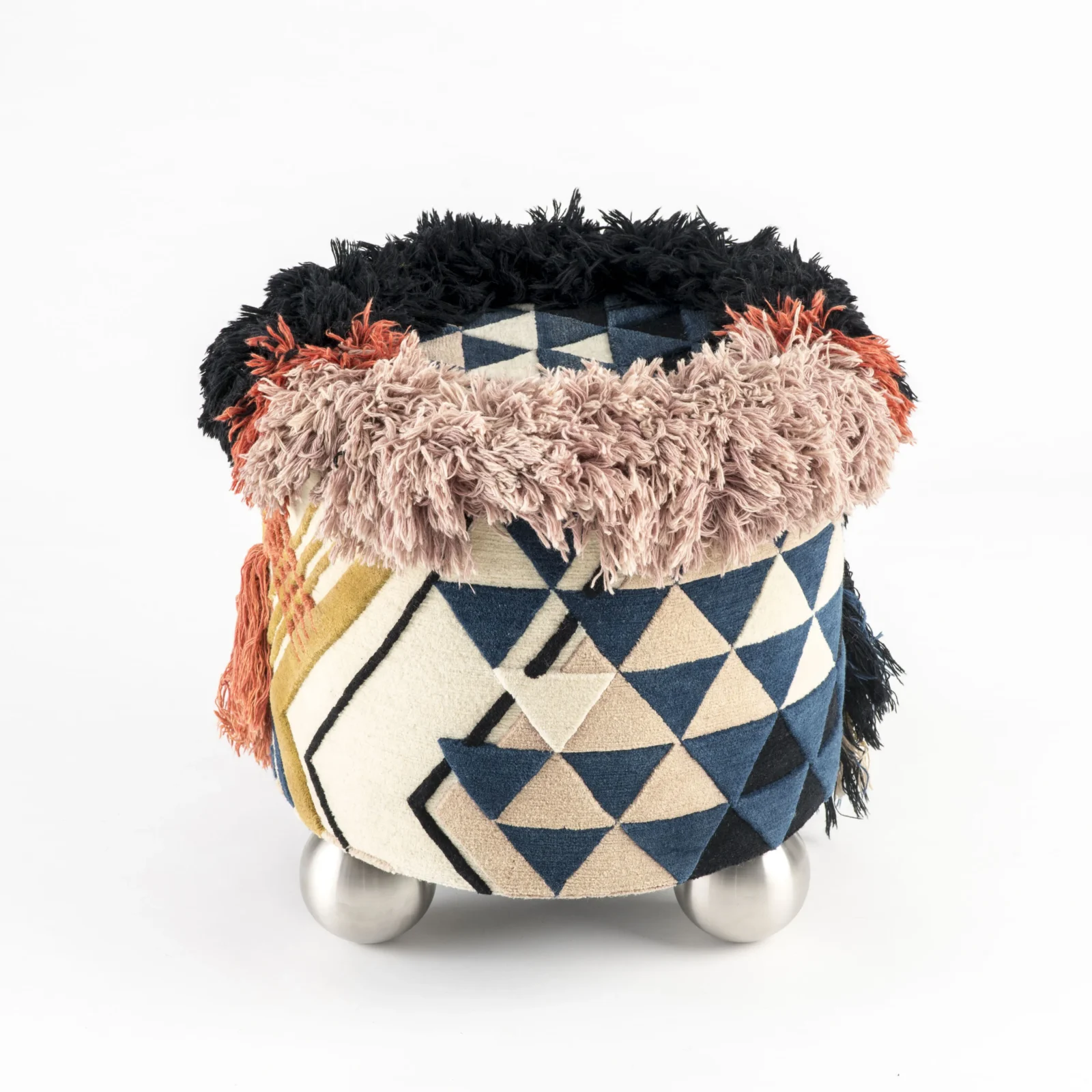 Tilda Pouf - Tibetan Wool / Wooden Base — 7