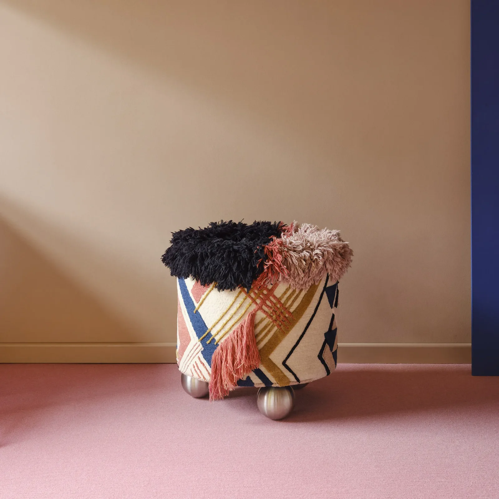 Tilda Pouf - Tibetan Wool / Wooden Base — 9