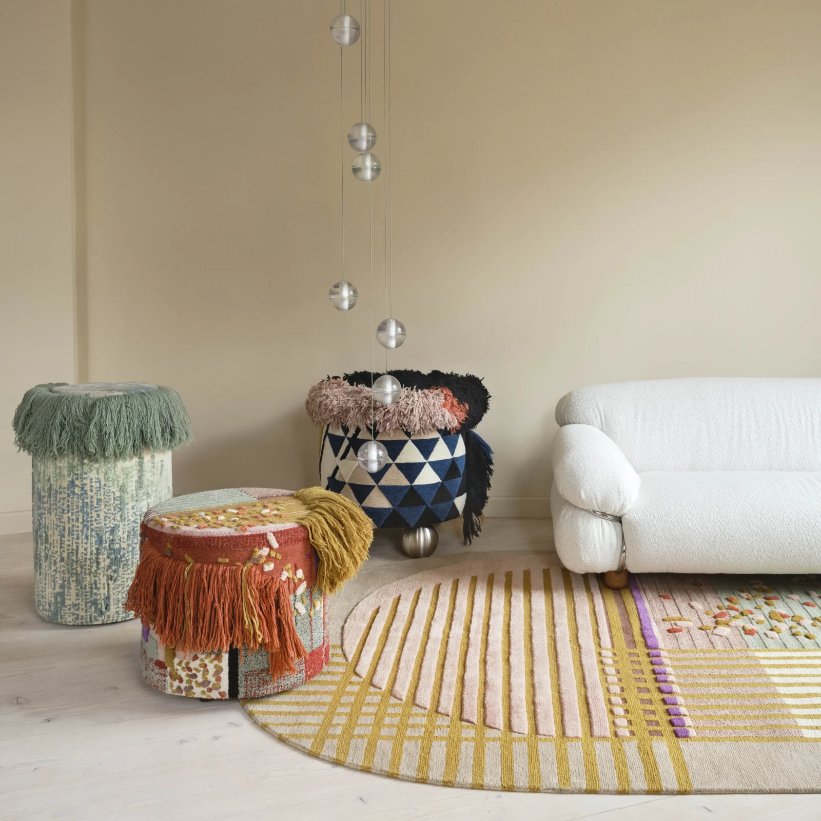 Tilda Pouf - Tibetan Wool / Wooden Base — 10