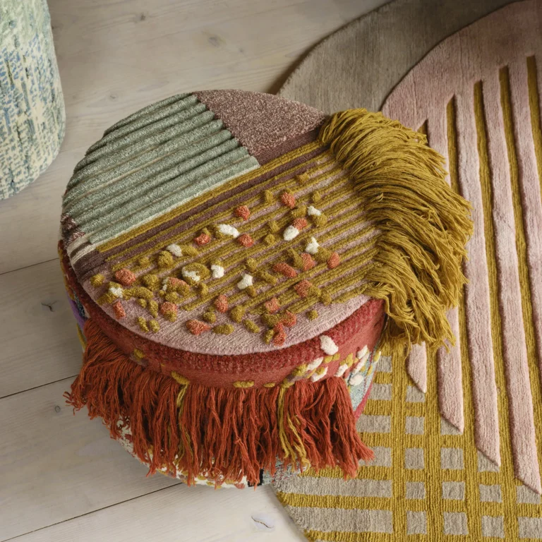 Hilde Pouf - Tibetan Wool / Wooden Base — 9