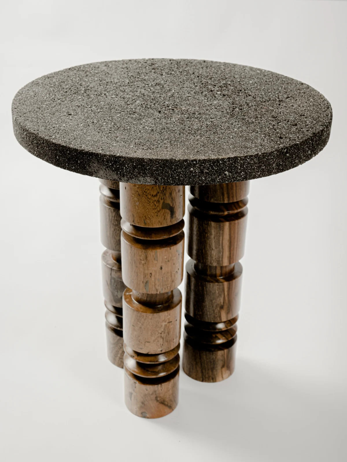 Fos Hill - Volcanic Stone / Yucatan Wooden Side Table — 3