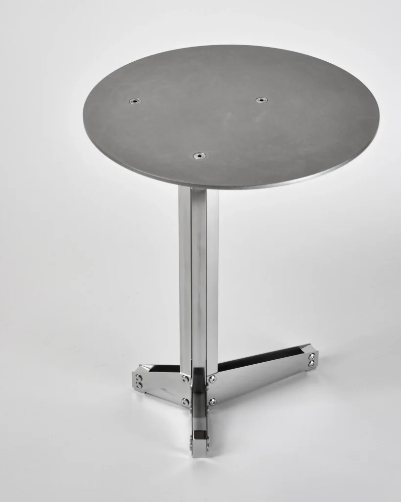 3sq400 Side Table - Matte & Mirror Stainless Steel — 4