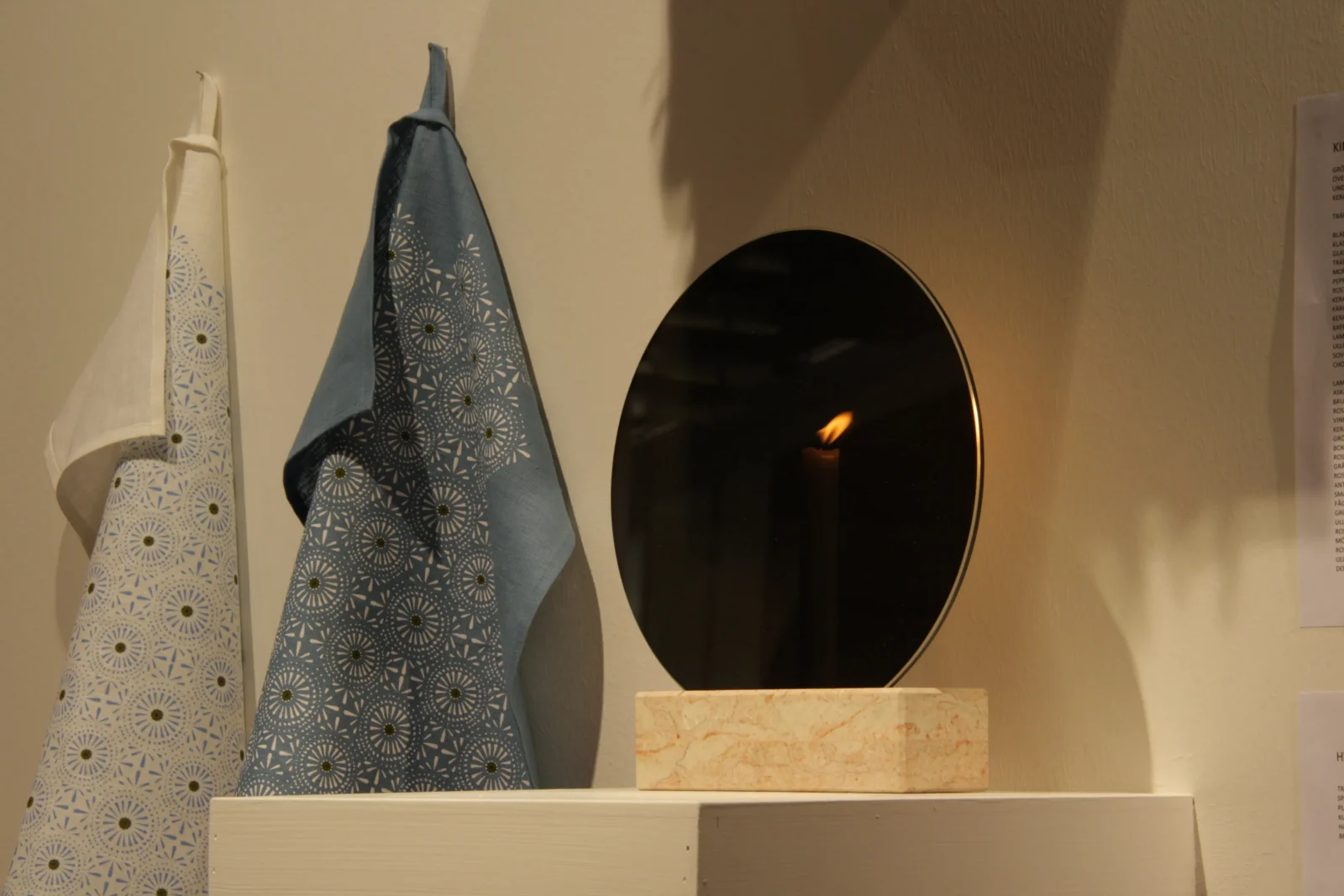 Spegla - Mirror & Candle Holder In Marble And Halftranspared Mirror 2 — 2