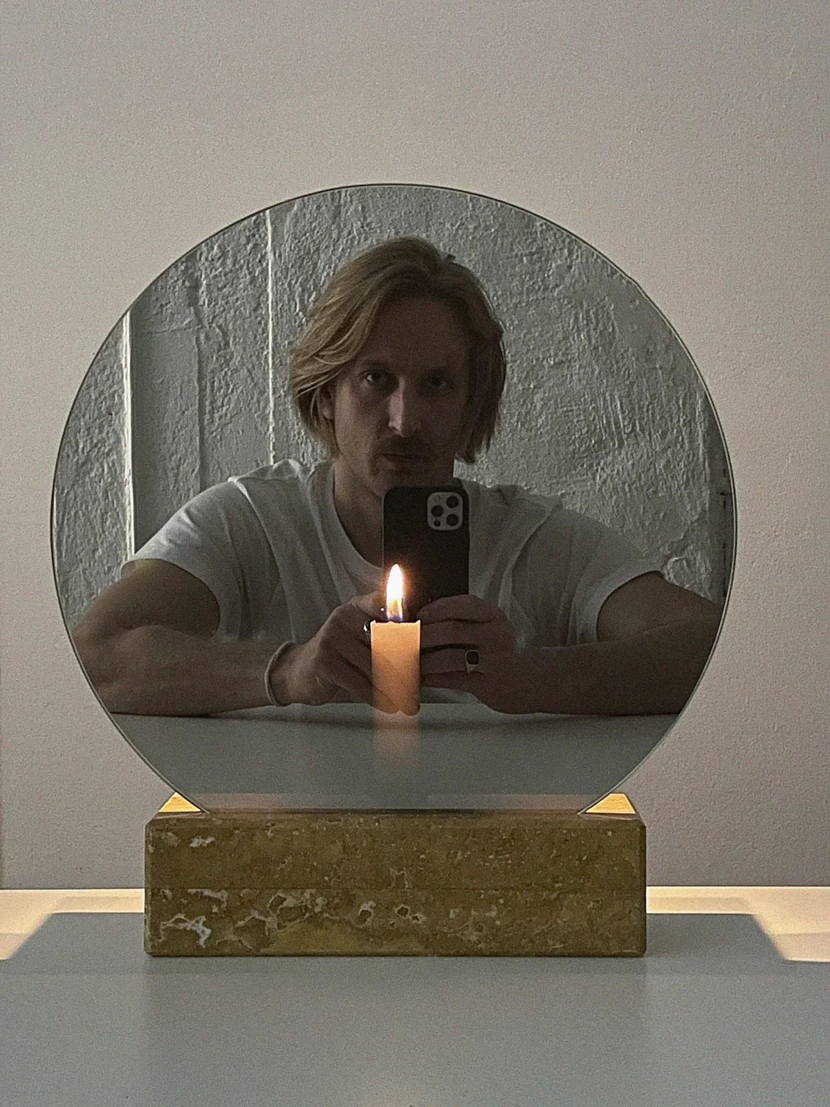 Spegla - Mirror & Candle Holder In Marble And Halftranspared Mirror 2 — 4