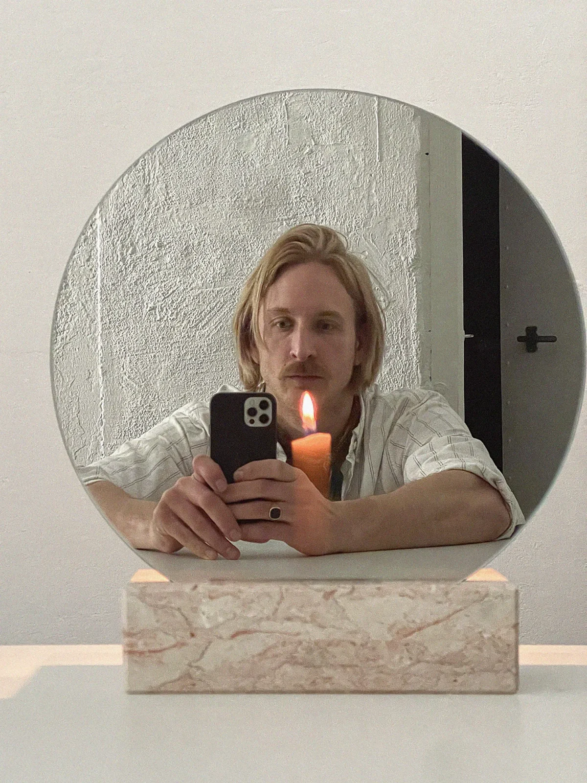 Spegla - Mirror & Candle Holder In Marble And Halftranspared Mirror 2 — 6