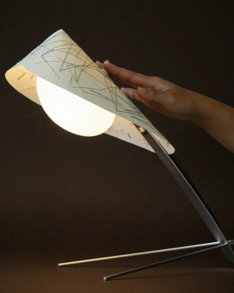 Mantis Table Lamp X Nicole Chui In Metallic Threads & Brushed Aluminium Finish — 3