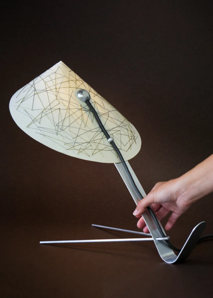 Mantis Table Lamp X Nicole Chui In Metallic Threads & Brushed Aluminium Finish — 7