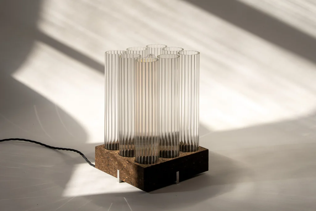 Cork X Lamp 01 Table Lamp in Cork and Glass — 2