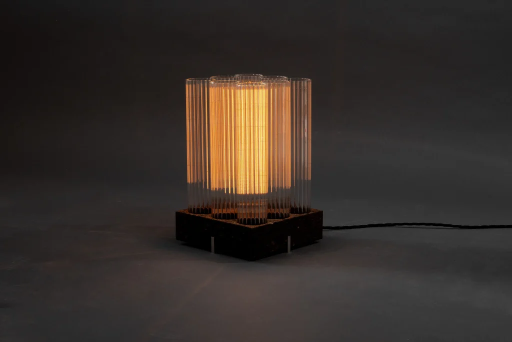 Cork X Lamp 01 Table Lamp in Cork and Glass — 4