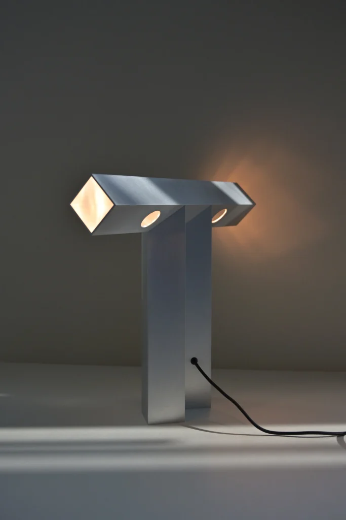 Sculptural Table Lamp in Aluminum — 9