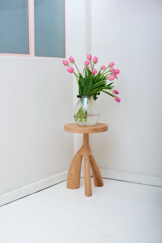 Tecolli - Oak Finish Side Table — 2