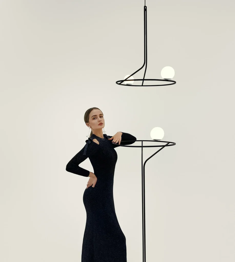 Na Linii Pendant Lamp in Steel and Glass — 8