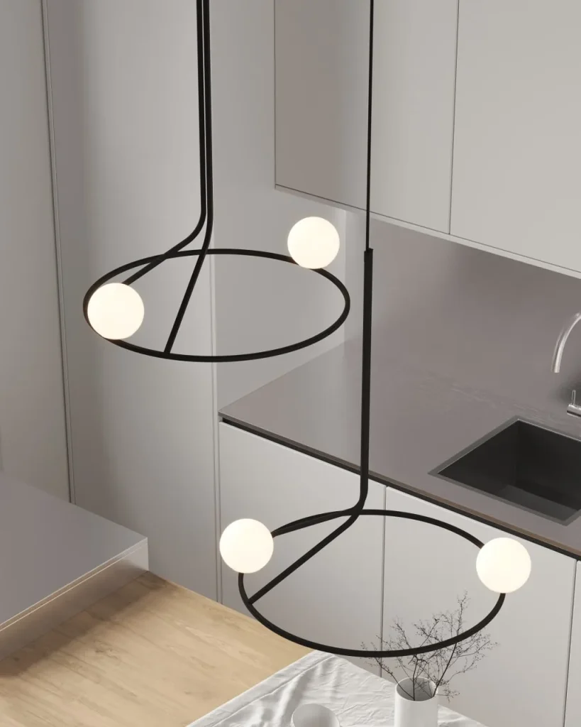 Na Linii Pendant Lamp in Steel and Glass — 16
