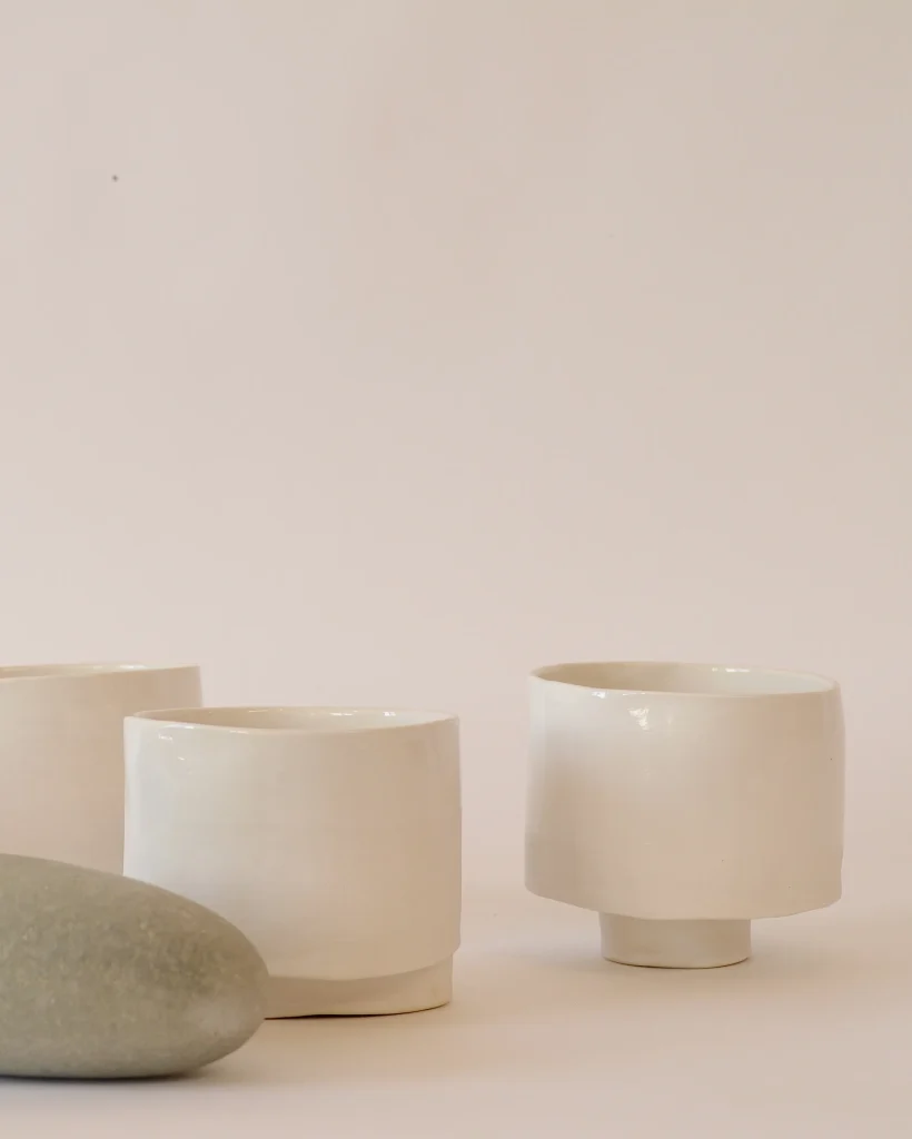 White & Speckled Stoneware Chawan — 2