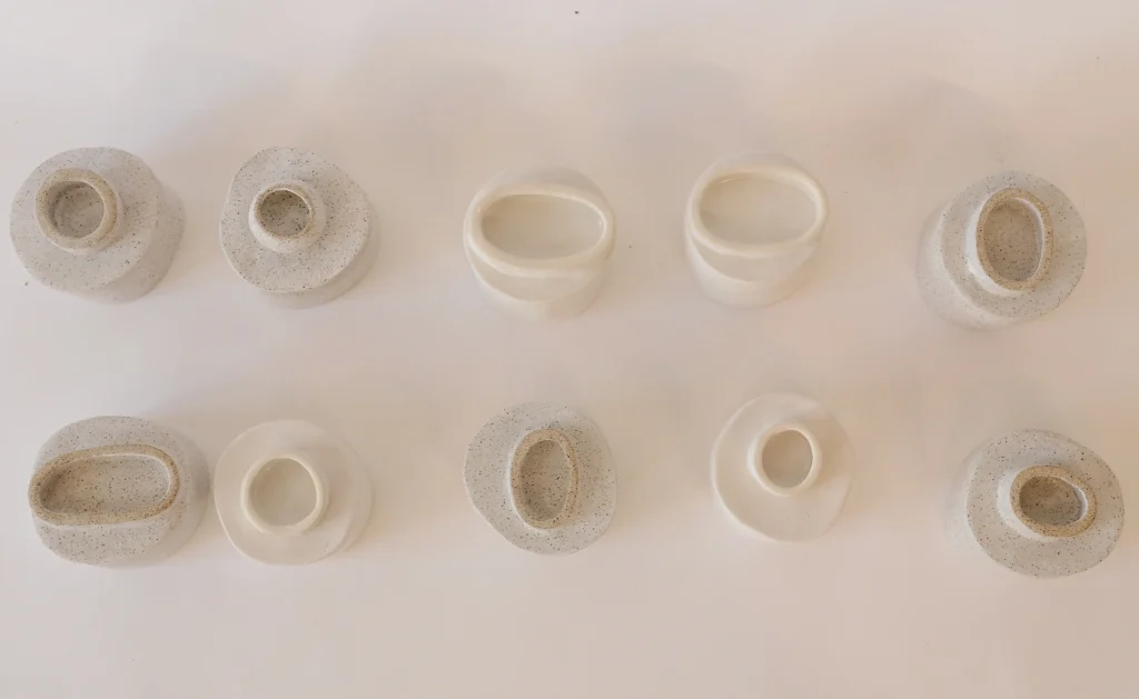 White & Speckled Stoneware Chawan — 5