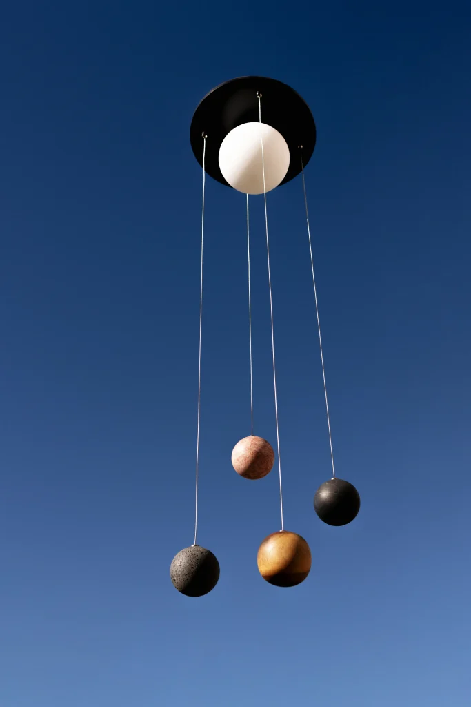 Planeta Ceiling Lamp in Marble and Volcanic Stone — 2