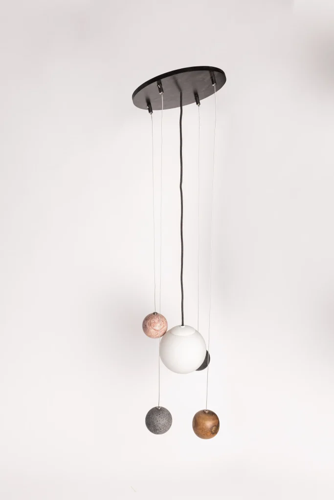 Planeta Ceiling Lamp in Marble and Volcanic Stone — 4