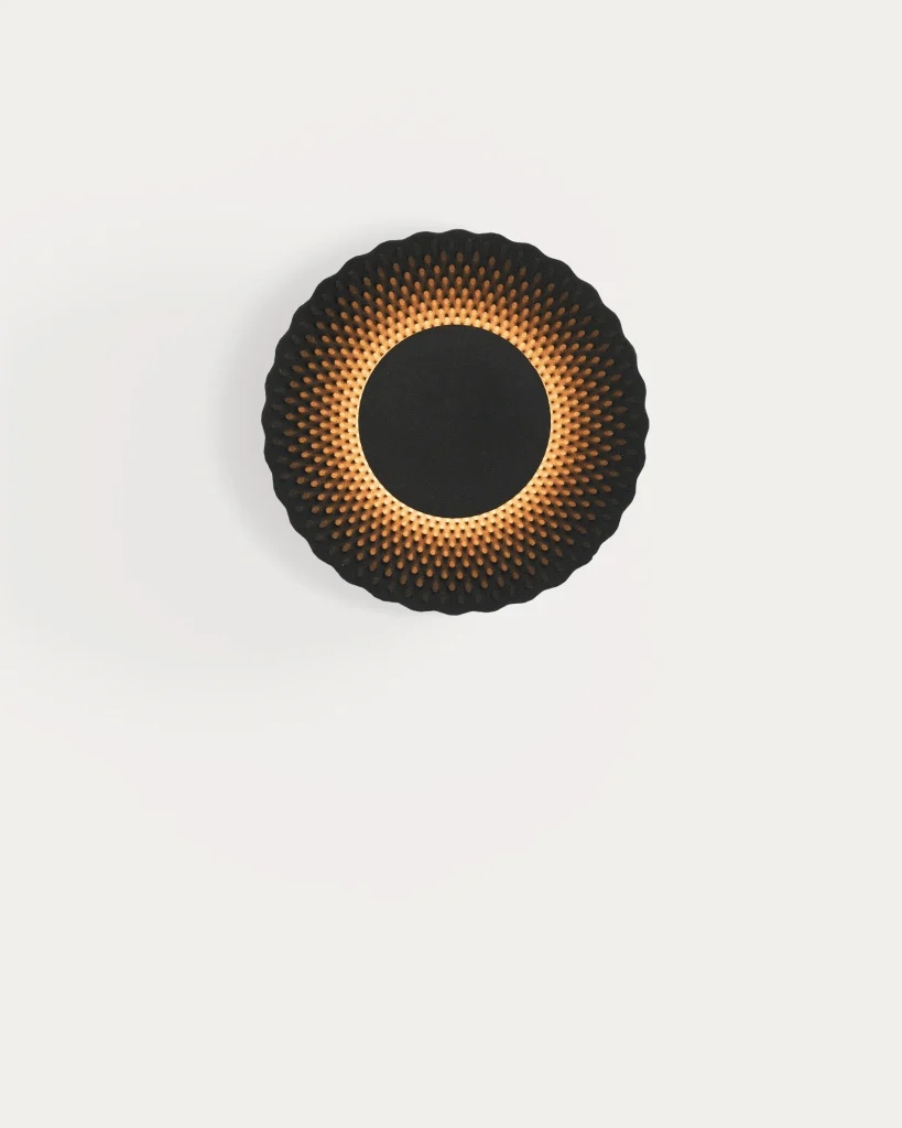 Sun Vxs 07 — Sculptural Wall Lamp In 3d-printed Sand — 3