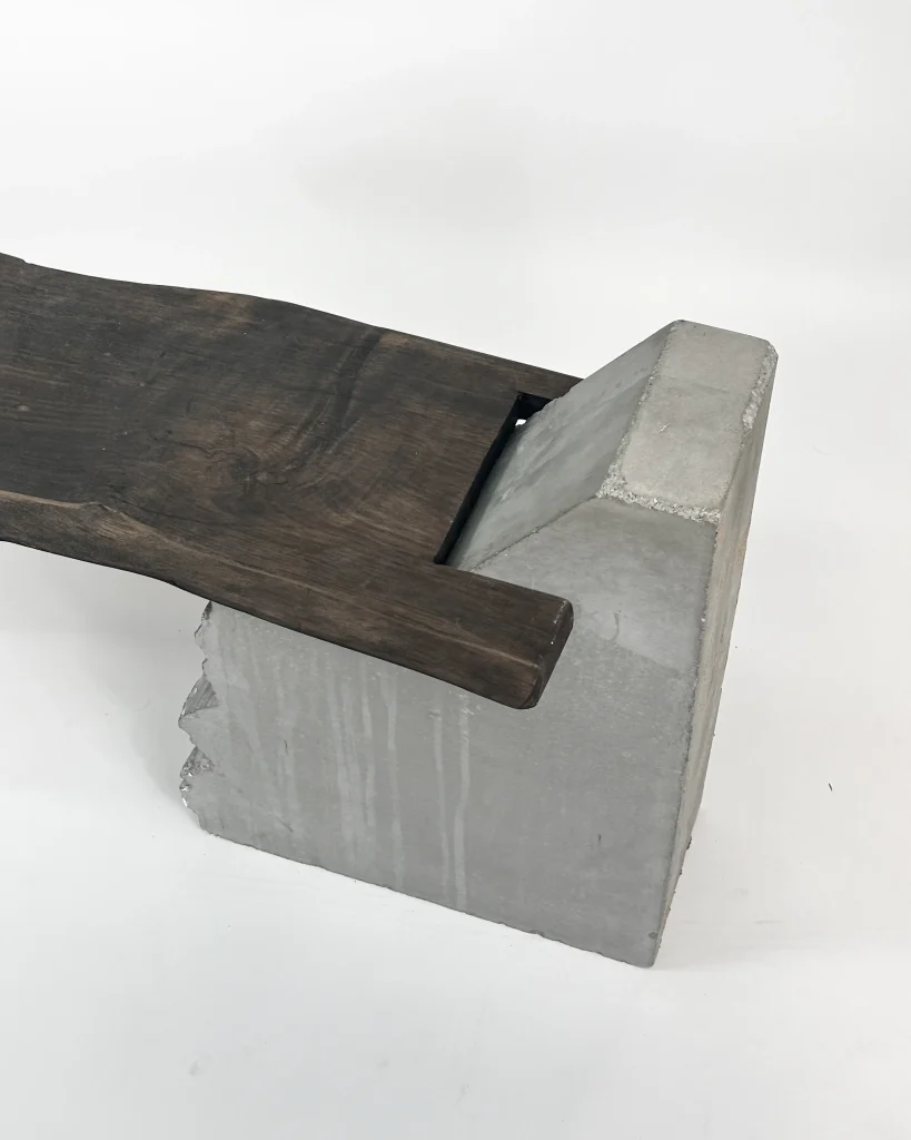 [fragment] Antique Wood And Concrete Bench — 2