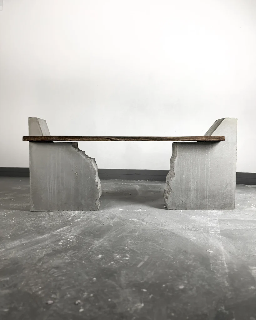 [fragment] Antique Wood And Concrete Bench — 7