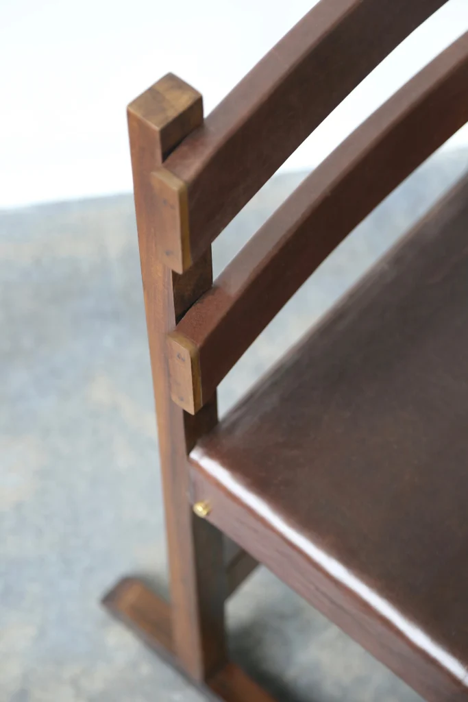 Piero Chair - Leather Slatted-back Chair — 2