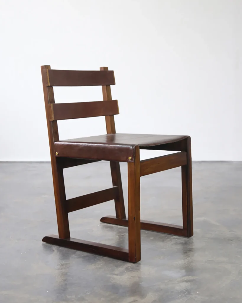 Piero Chair - Leather Slatted-back Chair — 4