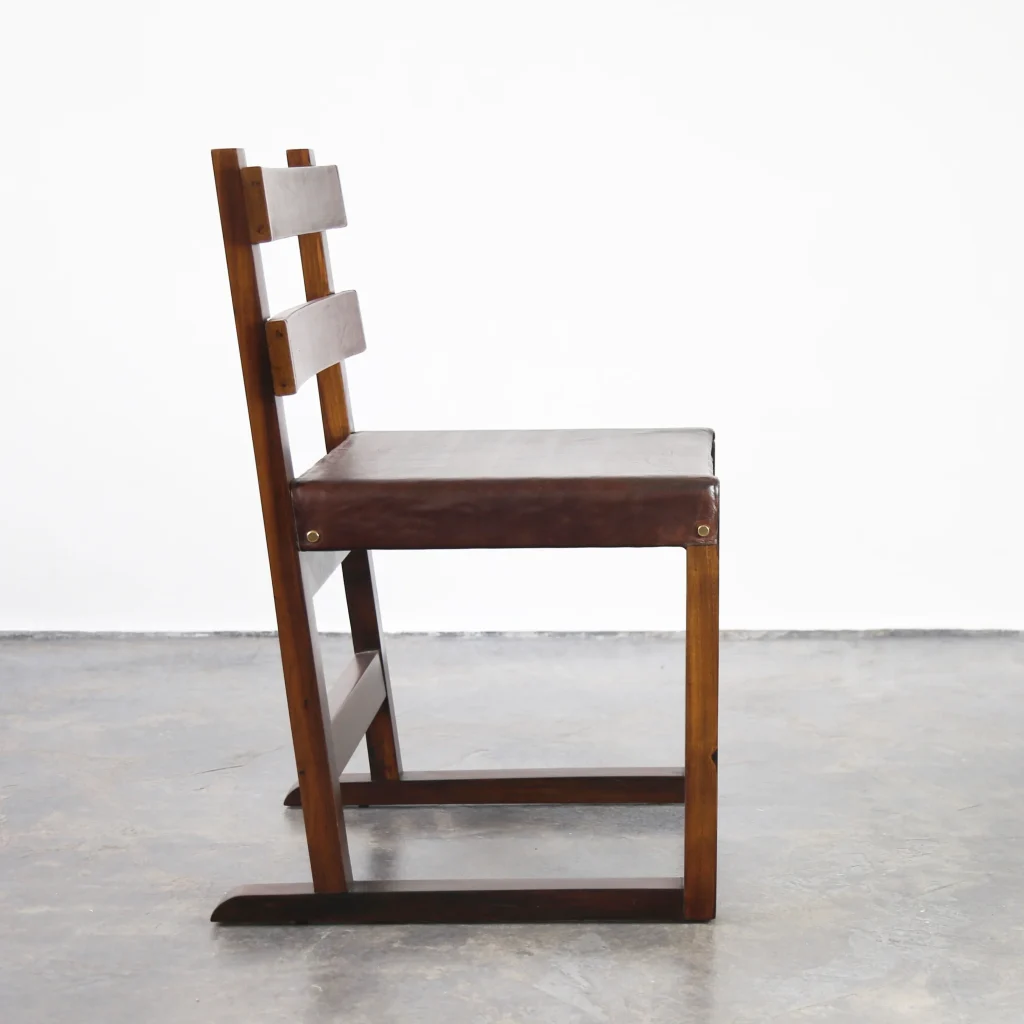 Piero Chair - Leather Slatted-back Chair — 5